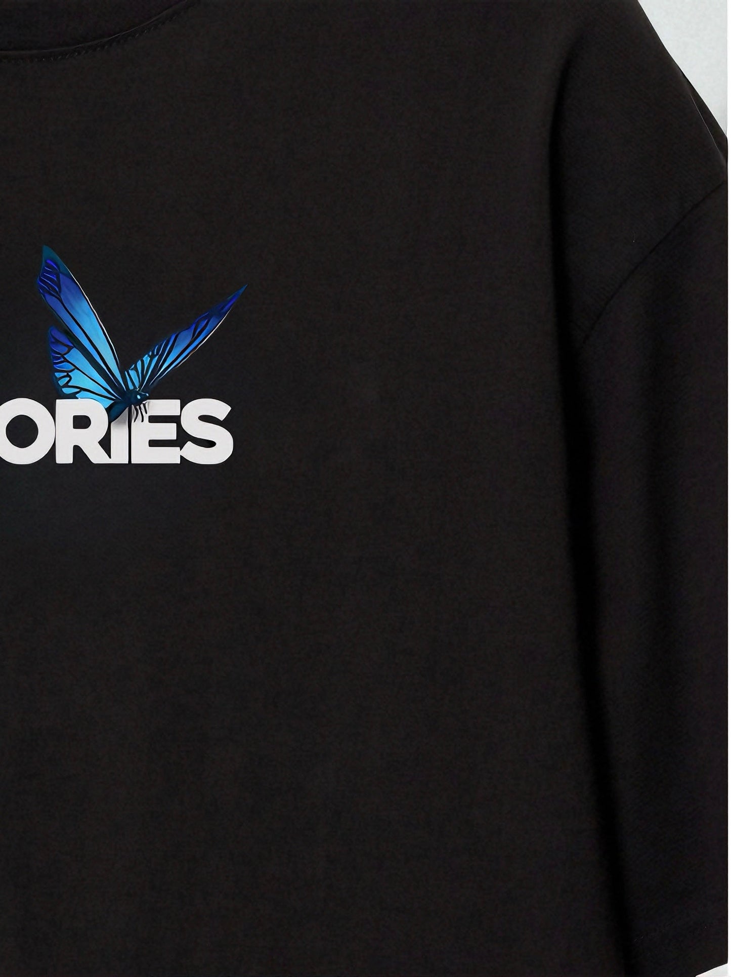 Men Butterfly Printed Oversized Tshirt