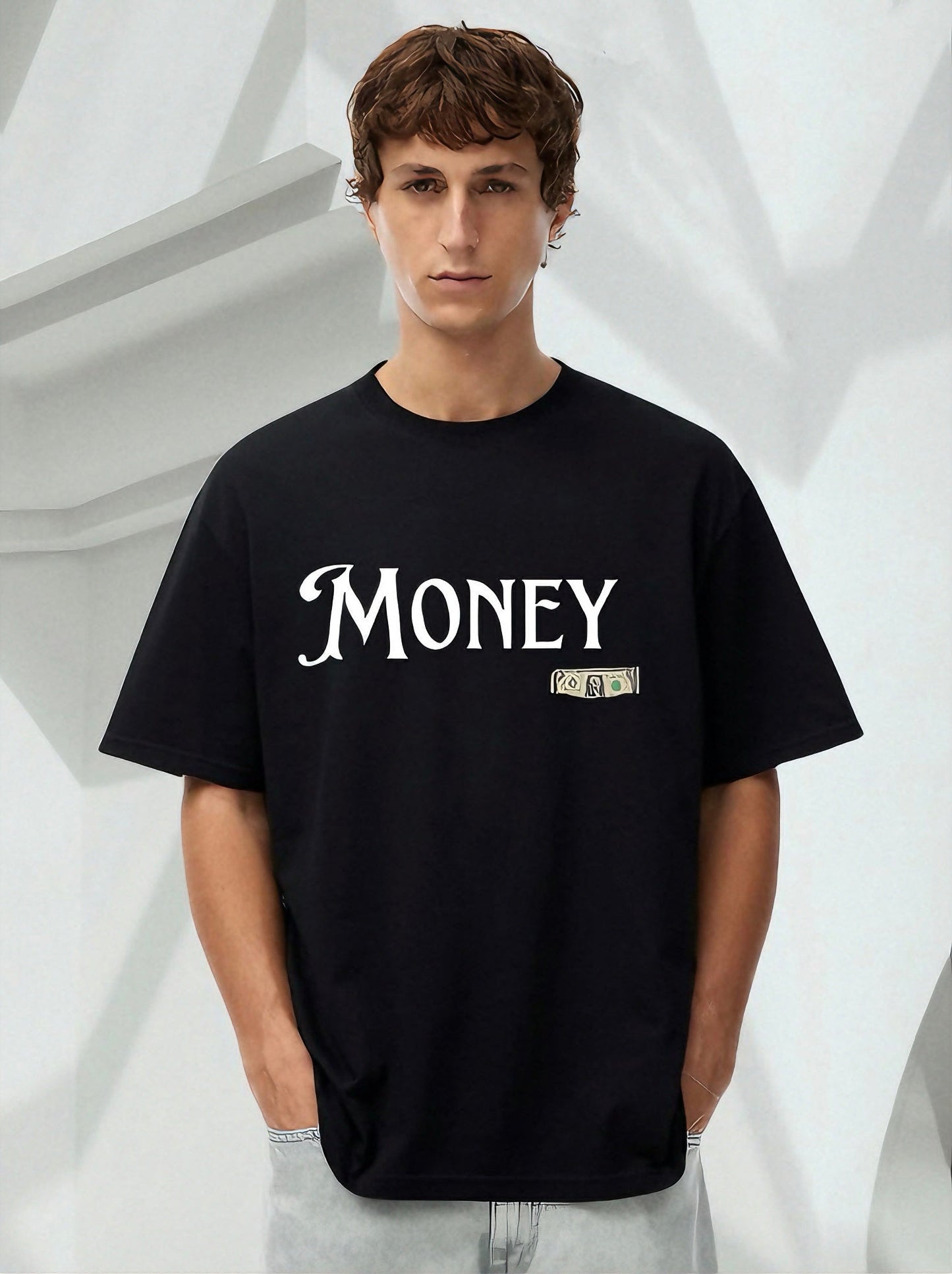 Men Money speaks Printed Oversized Tshirt