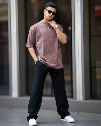 Men's Brown Acid-Washed T-Shirt