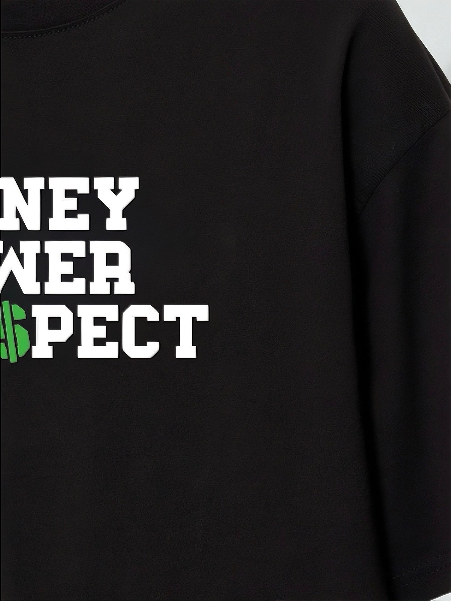 Men Money Power Respect Printed Oversized Tshirt