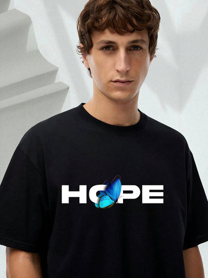 Men Hope Printed Oversized Tshirt