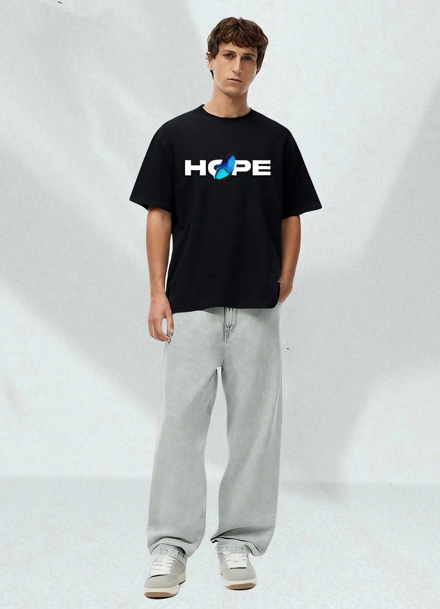 Men Hope Printed Oversized Tshirt