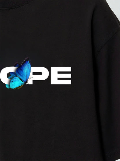 Men Hope Printed Oversized Tshirt