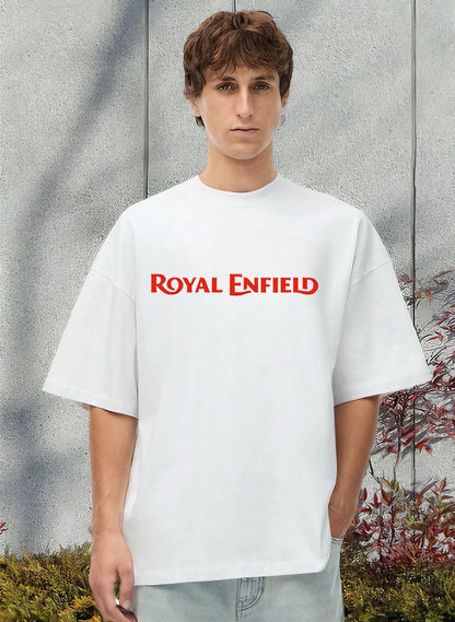Men Royal Enfield Printed Oversized Tshirt