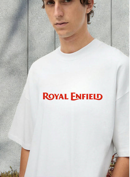 Men Royal Enfield Printed Oversized Tshirt