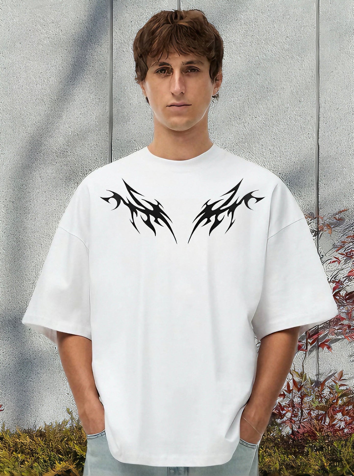 Men Wings  Printed Oversized Tshirt