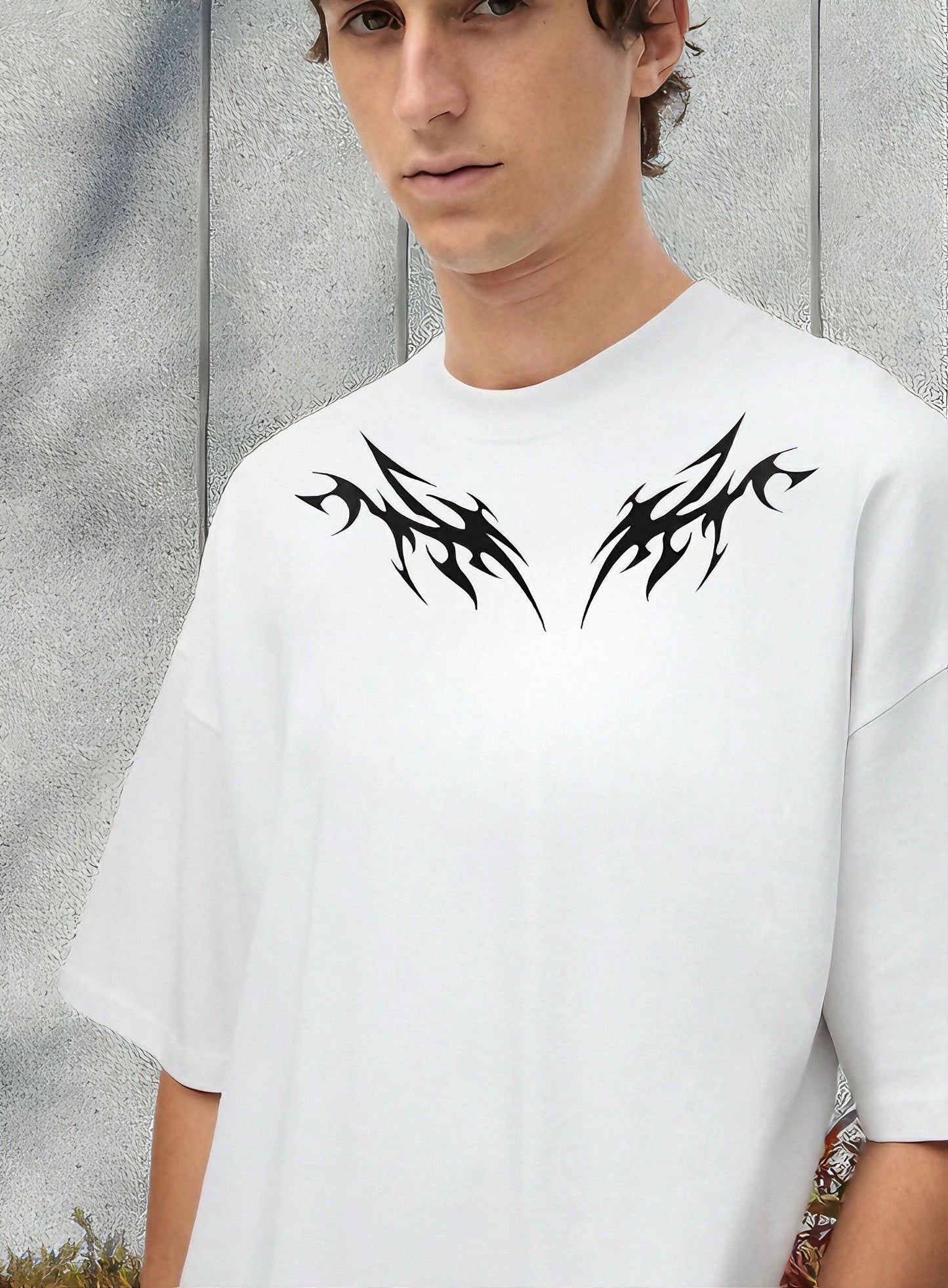 Men Wings  Printed Oversized Tshirt
