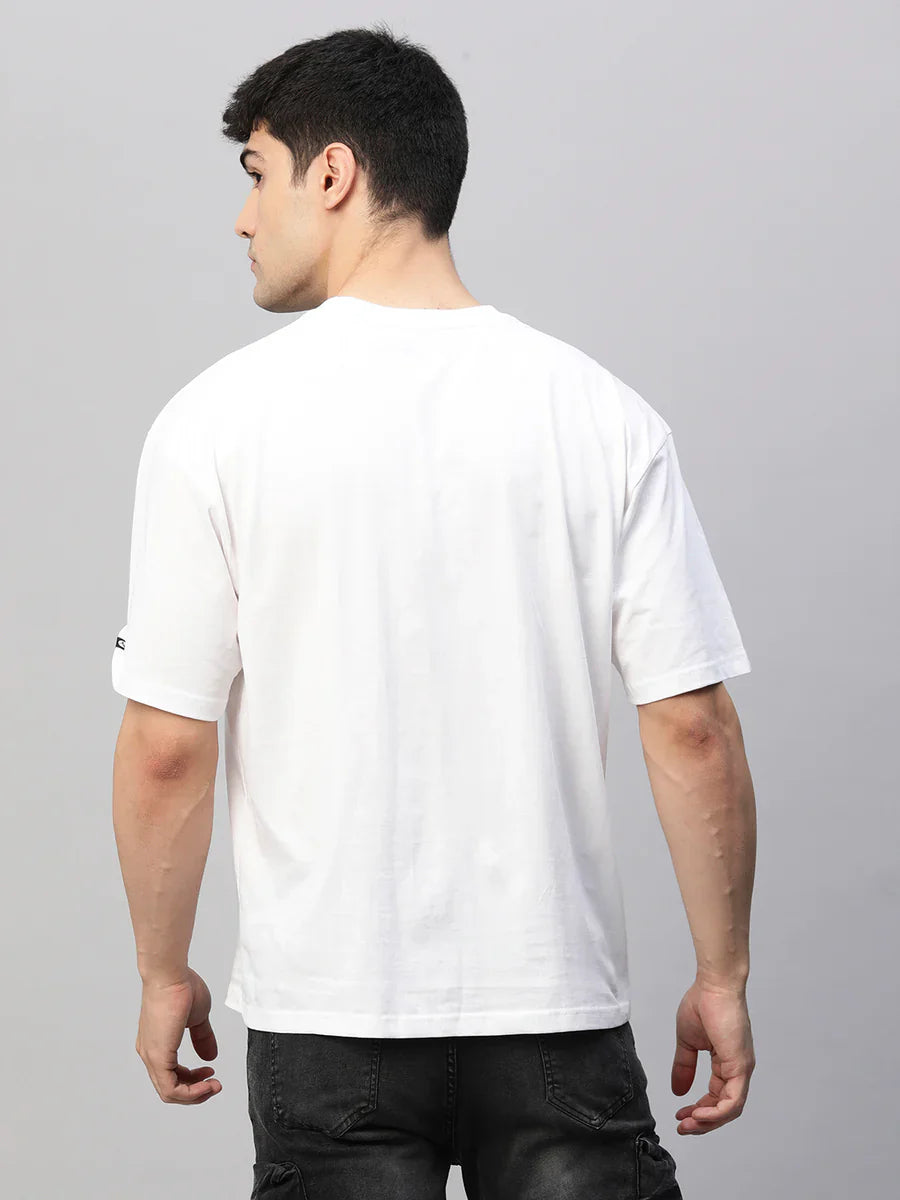 Men's Solid White Oversized T-Shirt – 240 GSM French Terry