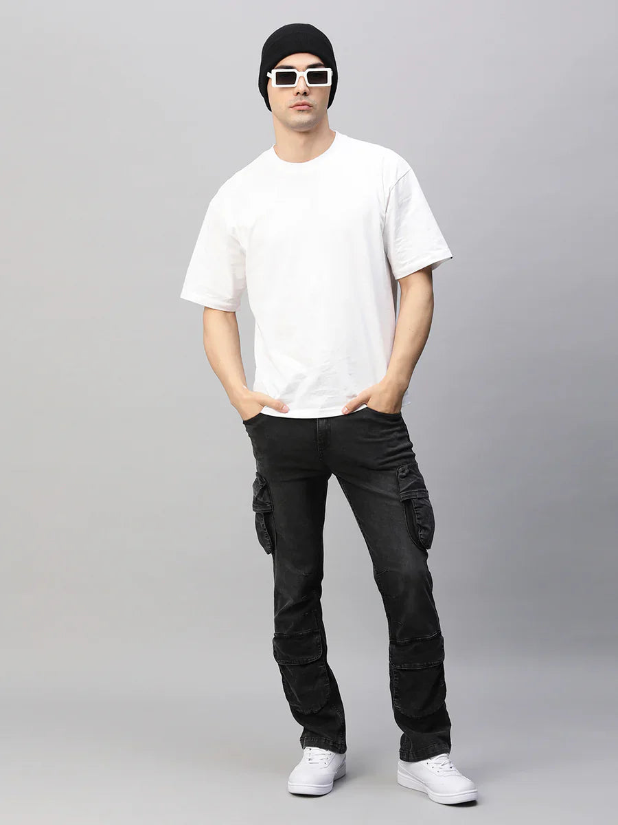 Men's Solid White Oversized T-Shirt – 240 GSM French Terry