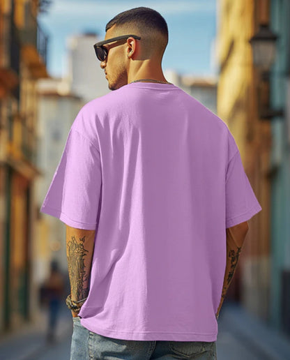 Men's Solid Lavender Oversized T-Shirt – 240 GSM French Terry