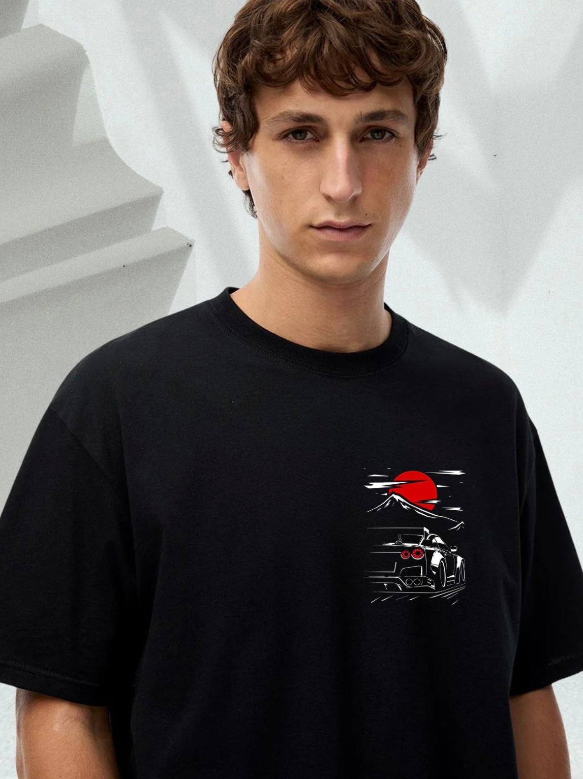 Men's Car Printed OverSized Tshirt