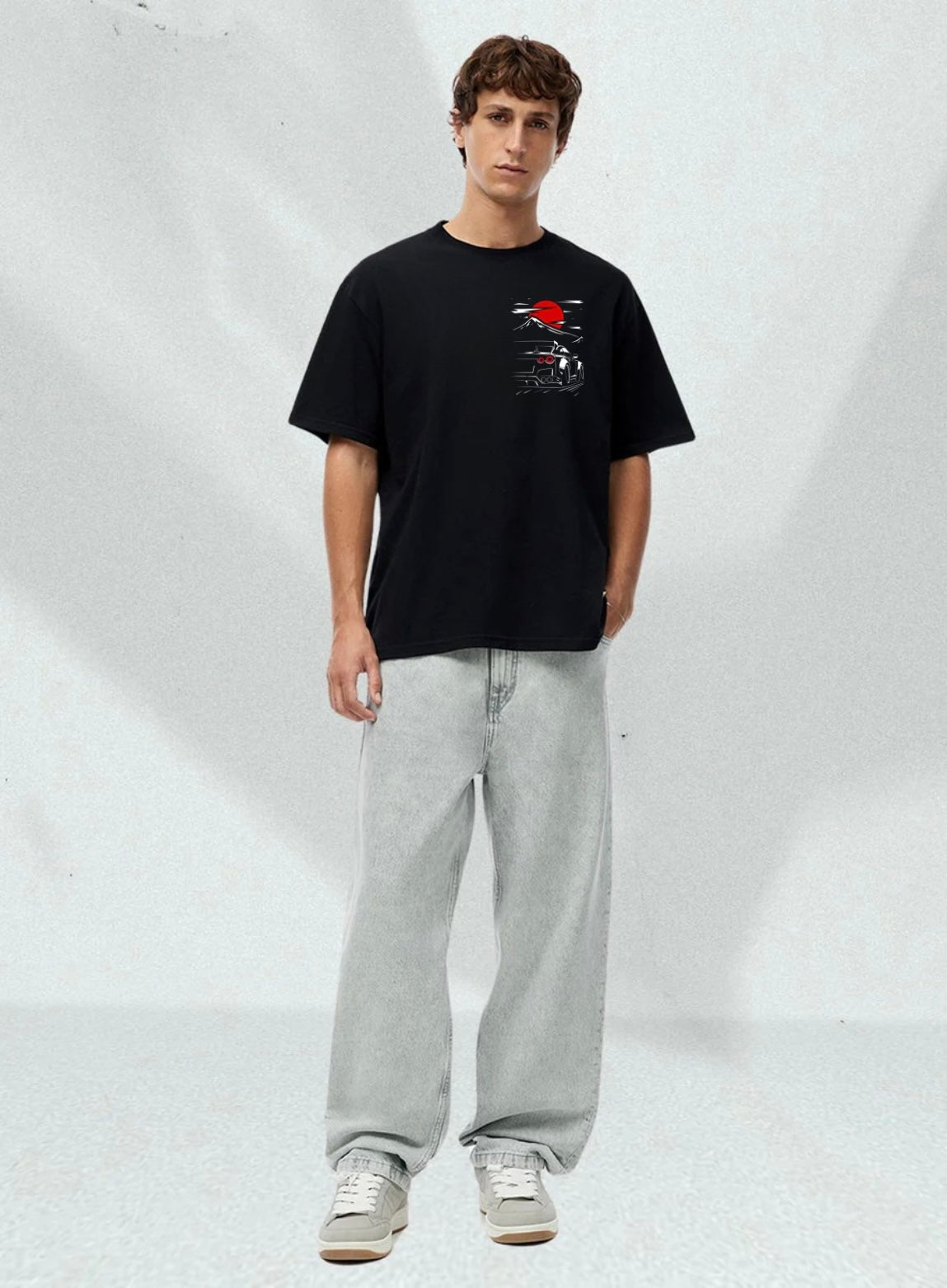 Men's Car Printed OverSized Tshirt