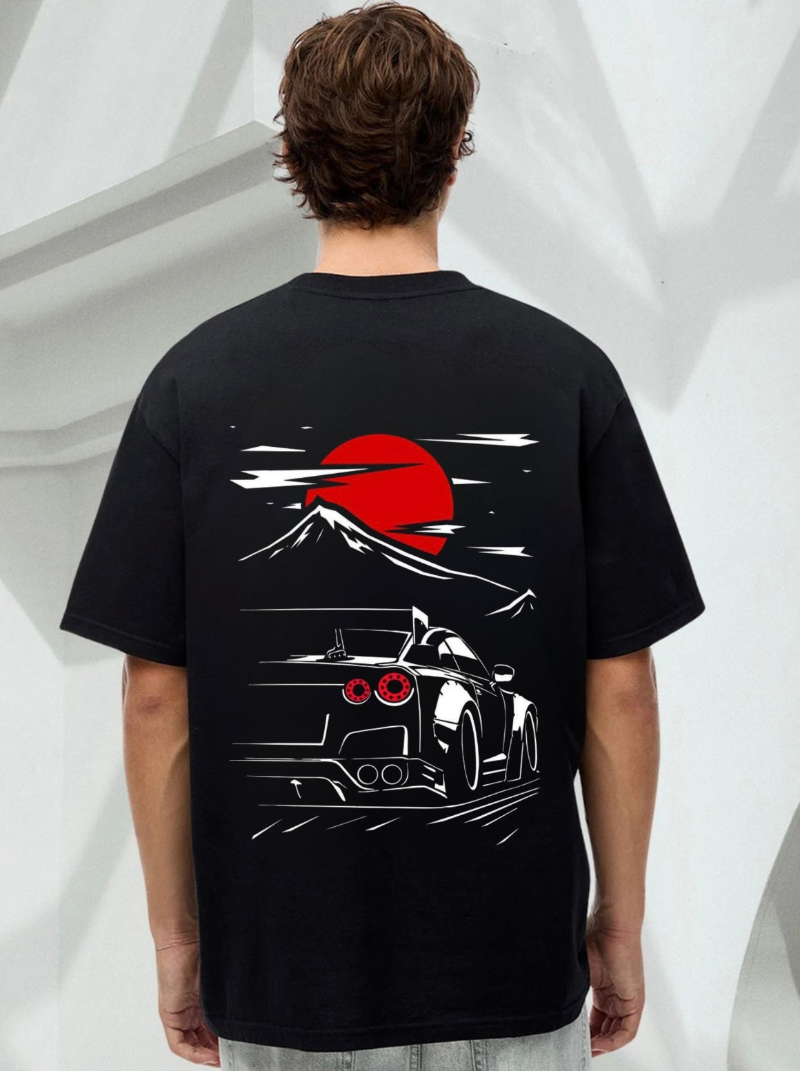 Men's Car Printed OverSized Tshirt