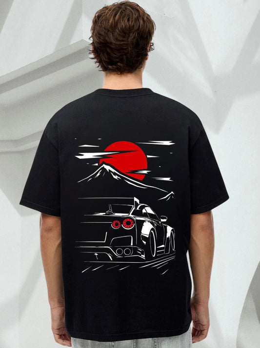 Men's Car Printed OverSized Tshirt