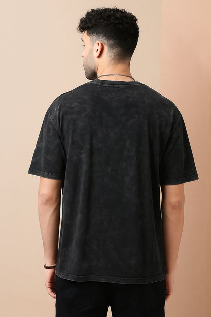 Men's Black Acid-Washed T-Shirt