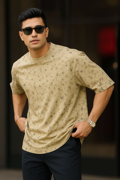 Men's Sandy Creme Acid-Washed T-Shirt