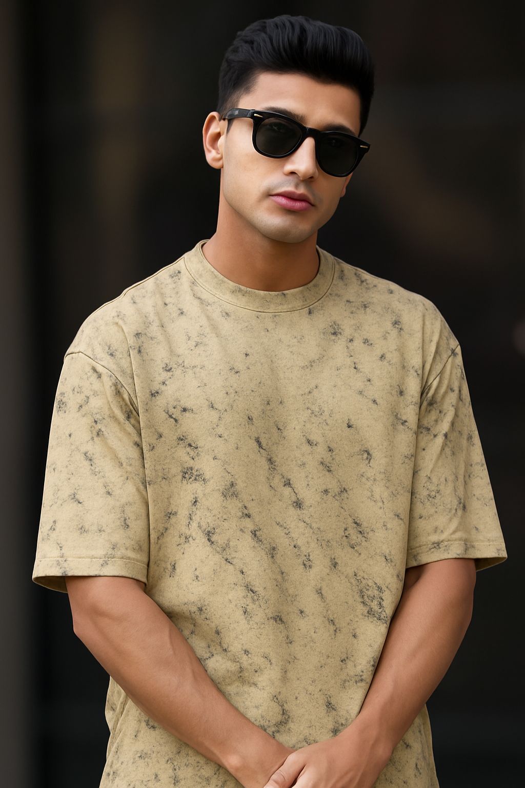 Men's Sandy Creme Acid-Washed T-Shirt
