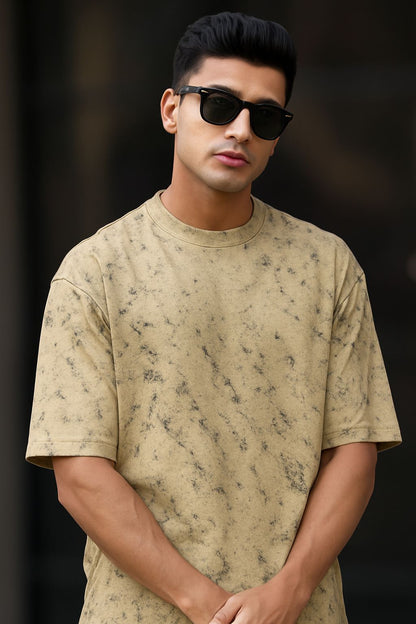 Men's Sandy Creme Acid-Washed T-Shirt