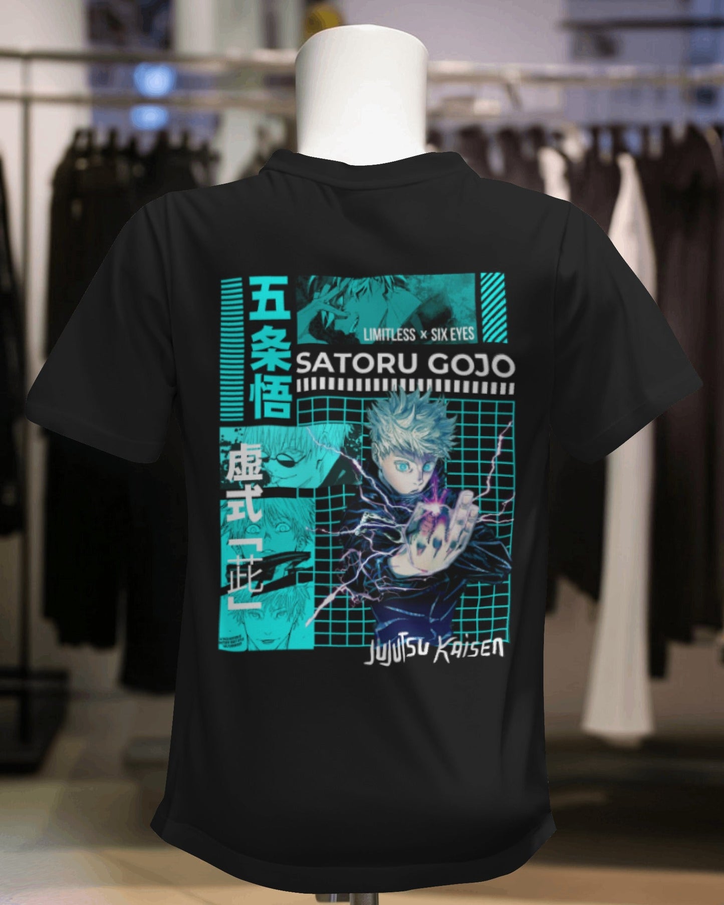 Men's Anime Satoru Gojo Printed Oversized Tshirt
